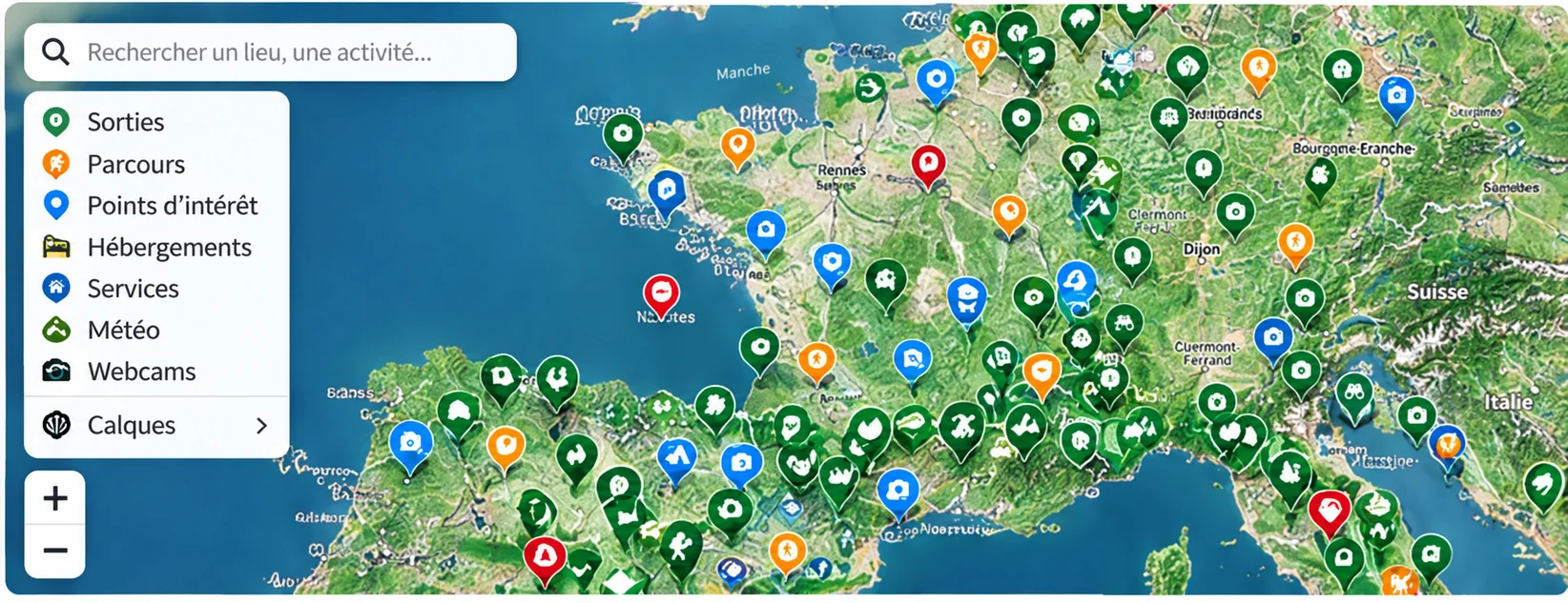 Carte TERAVIA avec points d’intérêt